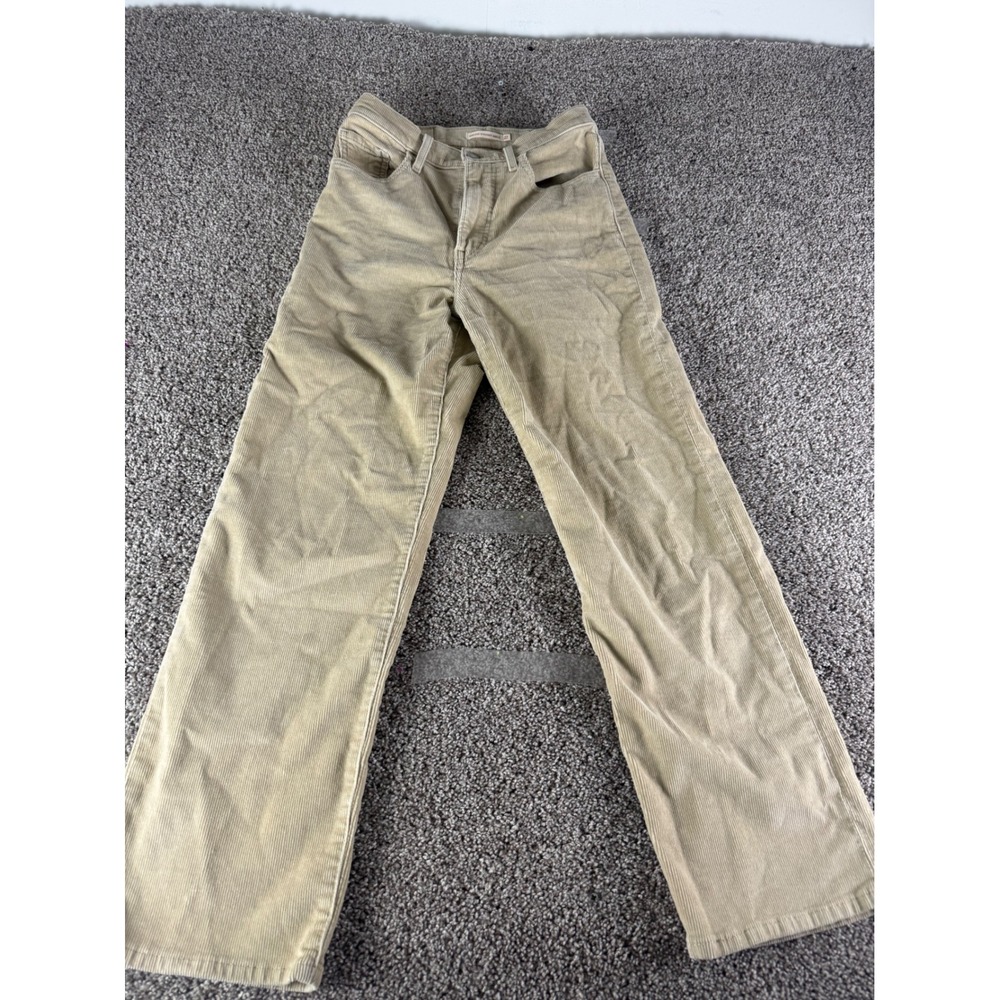 Levis Ribcage‎ Straight Ankle Corduroy Pants Tan Beige High Rise W27 L29